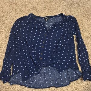 a.n.a Blue Star Print Button-Down Shirt